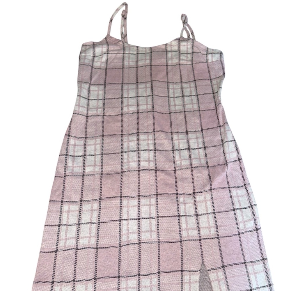 Pink Plaid Women Dress